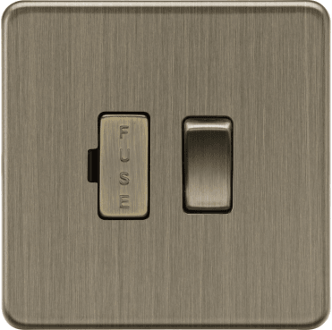 SF6300AB Screwless 13a Switched Fused Spur in Antique Brass
