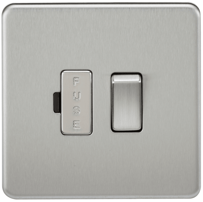 Knightsbridge Switches and Sockets SF6300BC Screwless 13A Switched Fused Spur in Brushed Chrome