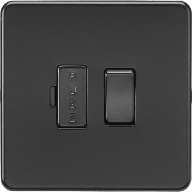 Knightsbridge Switches and Sockets SF6300MBB Screwless 13A Switched Fused Spur in Matt Black