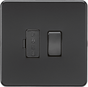 SF6300MBB Screwless 13A Switched Fused Spur in Matt Black