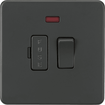 SF6300NAT Screwless 13A Fused Spur with Neon in Anthracite