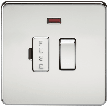 SF6300NPC Screwless 13A Switched Fused Spur with Neon in Polished Chrome