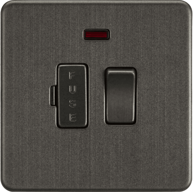 Knightsbridge Switches and Sockets SF6300NSB Screwless 13A Switched Fused Spur with Neon in Smoked Bronze
