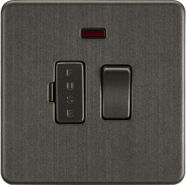 SF6300NSB Screwless 13A Switched Fused Spur with Neon in Smoked Bronze