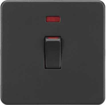 SF81MNAT Screwless 45A 1G DP Switch with Neon in Anthracite