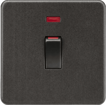 SF81MNSB Screwless 45A 1G DP Switch with Neon in Smoked Bronze
