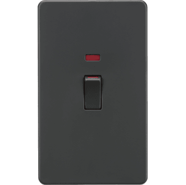 SF82MNAT Screwless 45A 2G DP Switch with Neon in Anthracite