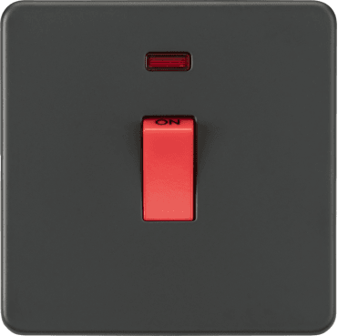 SF8331NAT Screwless 45A 1G DP Switch with Neon in Anthracite