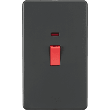 SF8332NAT Screwless 45A 2G DP Switch with Neon in Anthracite
