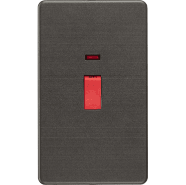 SF8332NSB Screwless 45A 2G DP Switch with Neon in Smoked Bronze