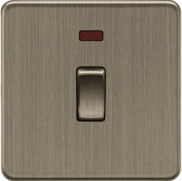 SF8341NAB Screwless 20A 1G DP Switch with Neon in Antique Brass