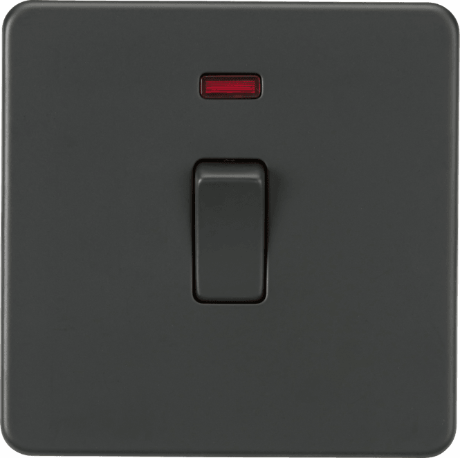 Knightsbridge Switches and Sockets SF8341NAT Screwless 20A 1G DP Switch with Neon in Anthracite