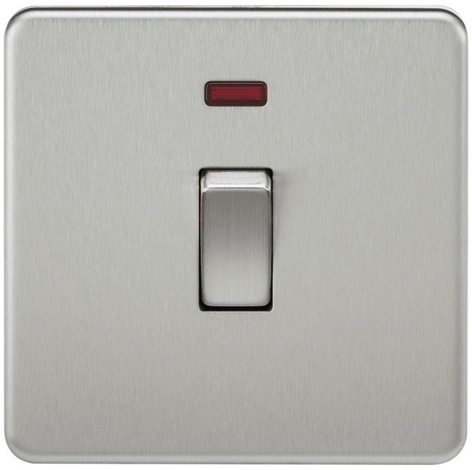 Knightsbridge Switches and Sockets SF8341NBC Screwless 20A 1G DP Switch with Neon in Brushed Chrome
