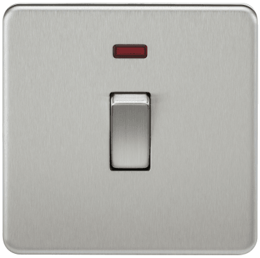 SF8341NBC Screwless 20A 1G DP Switch with Neon in Brushed Chrome