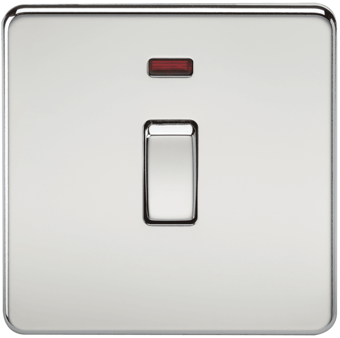 Knightsbridge Switches and Sockets SF8341NPC Screwless 20A 1G DP Switch with Neon in Polished Chrome