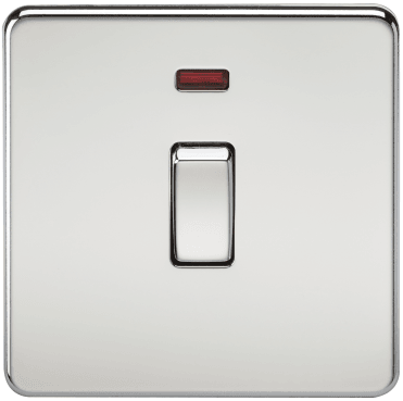 SF8341NPC Screwless 20A 1G DP Switch with Neon in Polished Chrome