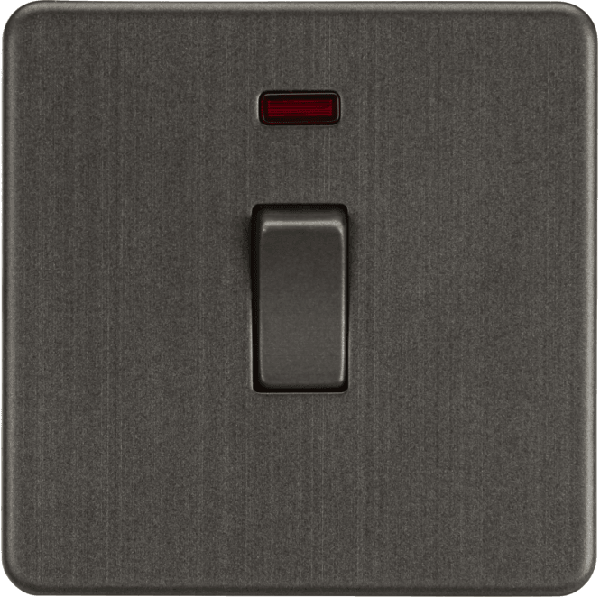 Knightsbridge Switches and Sockets SF8341NSB Screwless 20A 1G DP Switch with Neon in Smoked Bronze