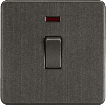 SF8341NSB Screwless 20A 1G DP Switch with Neon in Smoked Bronze