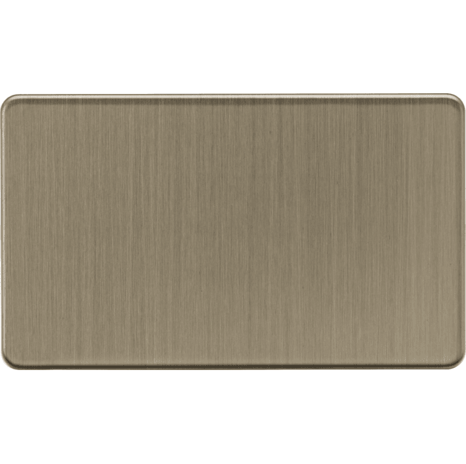 Knightsbridge Switches and Sockets SF8360AB Screwless 2G Blanking Plate in Antique Brass