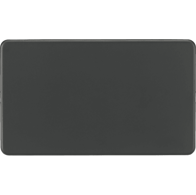 Knightsbridge Switches and Sockets SF8360AT Screwless 2G Blanking Plate in Anthracite