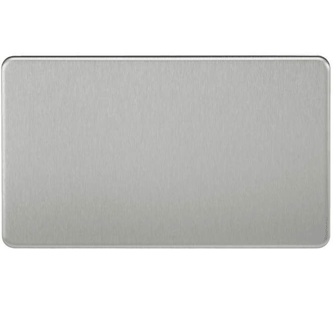 Knightsbridge Switches and Sockets SF8360BC Screwless 2G Blanking Plate in Brushed Chrome
