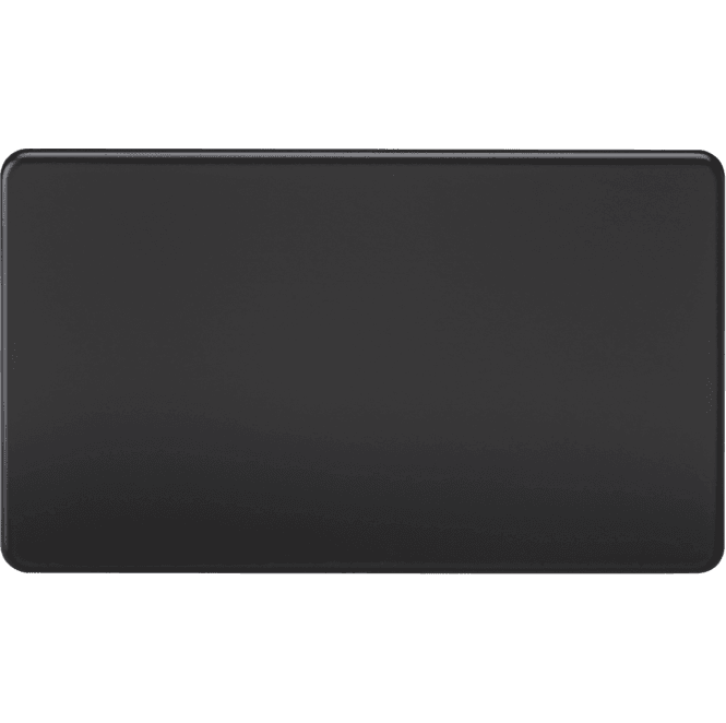Knightsbridge Switches and Sockets SF8360MB Screwless 2G Blanking Plate in Matt Black
