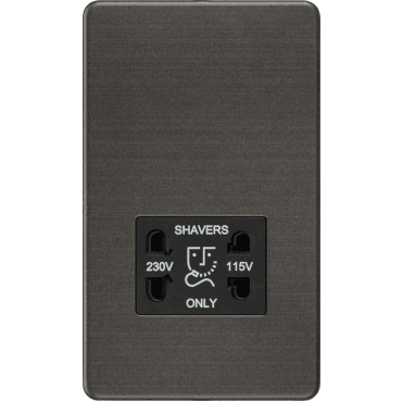 SF8900SB Screwless Dual Voltage Shaver Socket in Smoked Bronze