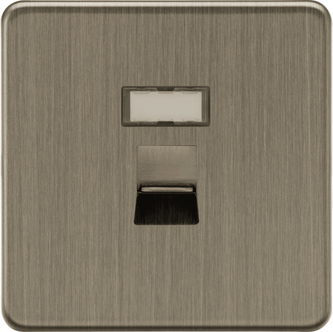 Knightsbridge Switches and Sockets SFC6AB Screwless CAT6a RJ45 Network Outlet in Antique Brass