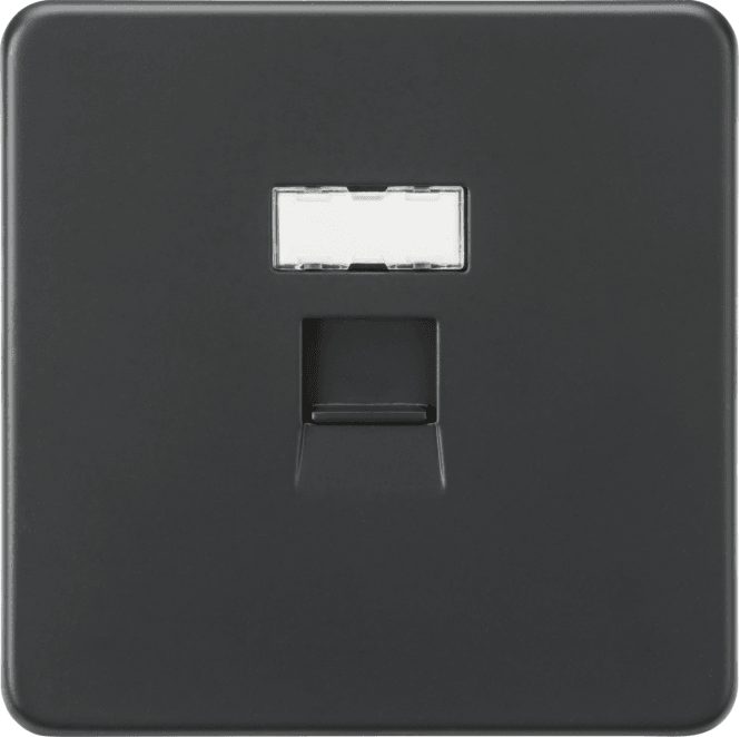 Knightsbridge Switches and Sockets SFC6AT Screwless CAT6a RJ45 Network Outlet in Anthracite