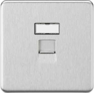 SFC6BC Screwless CAT6a RJ45 Netowrk Outlet in Brushed Chrome