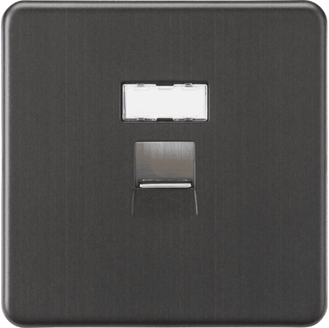 Knightsbridge Switches and Sockets SFC6SB Screwless CAT6a RJ45 Network Outlet in Smoked Bronze