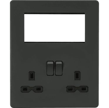 SFR194AT Screwless Small Multimedia Combination Plate in Anthracite