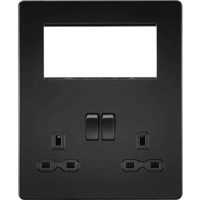 Knightsbridge Switches and Sockets SFR194MBB Screwless Small Multimedia Combination Plate in Matt Black