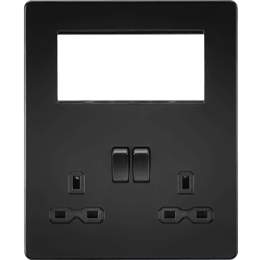 SFR194MBB Screwless Small Multimedia Combination Plate in Matt Black