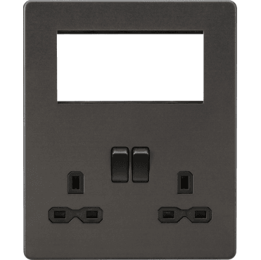 SFR194SB Screwless Small Multimedia Combination Plate in Smoked Bronze