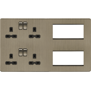 SFR298AB Screwless Combination Plate in Antique Brass