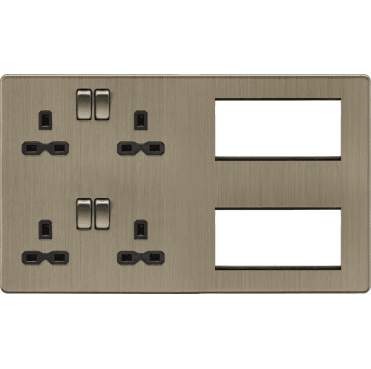 SFR298AB Screwless Combination Plate in Antique Brass