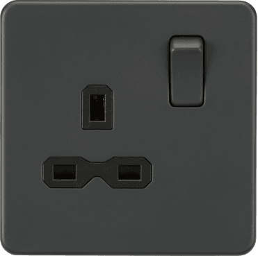 SFR7000AT Screwless Single Switched Socket in Anthracite