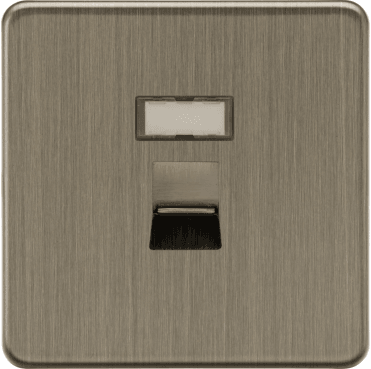 SFRJ45AB Screwless RJ45 Network Outlet in Antique Brass