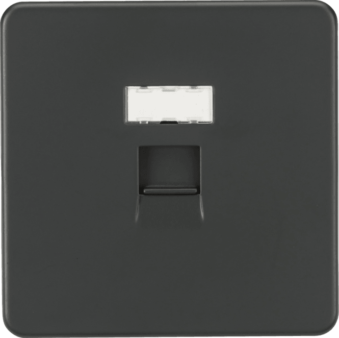 Knightsbridge Switches and Sockets SFRJ45AT Screwless RJ45 Network Outlet in Anthracite