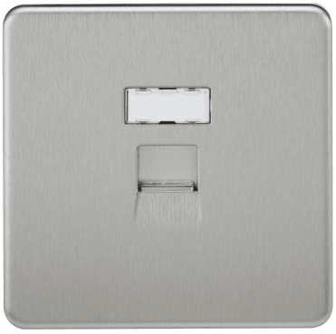 SFRJ45BC Screwless RJ45 Network Outlet in Brushed Chrome