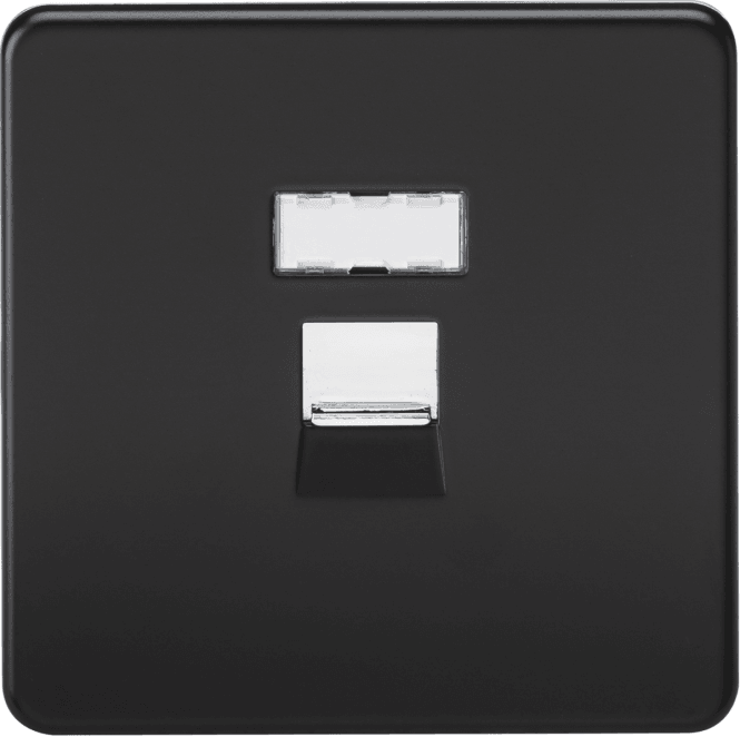 Knightsbridge Switches and Sockets SFRJ45MB Screwless RJ45 Network Outlet in Matt Black