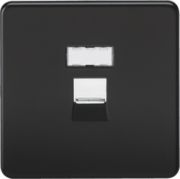 SFRJ45MB Screwless RJ45 Network Outlet in Matt Black