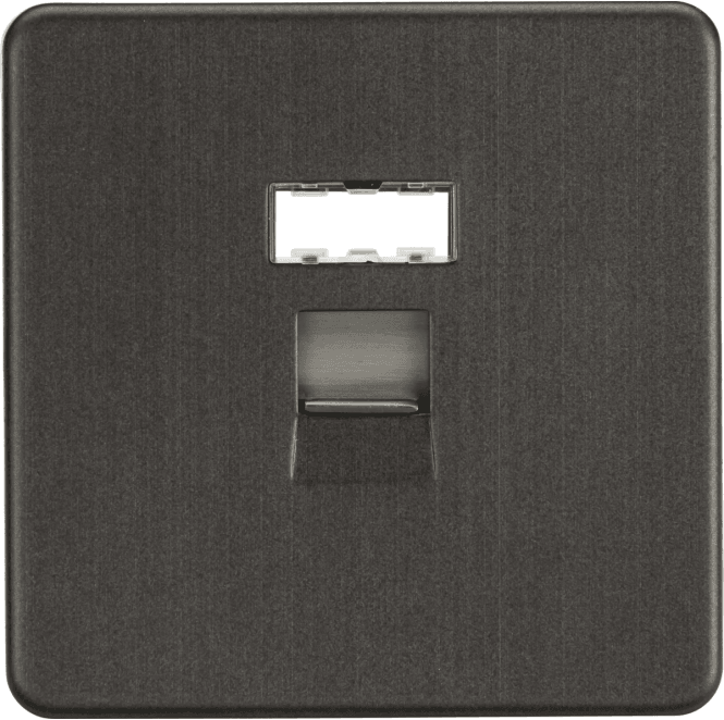 Knightsbridge Switches and Sockets SFRJ45SB Screwless RJ45 Network Outlet in Smoked Bronze