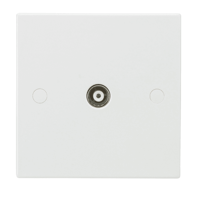 Knightsbridge Switches and Sockets SN0100 Square Edged TV Outlet in White