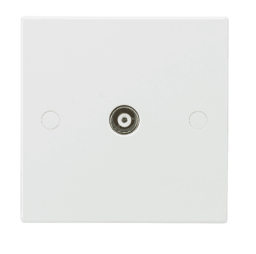 SN0100 Square Edged TV Outlet in White