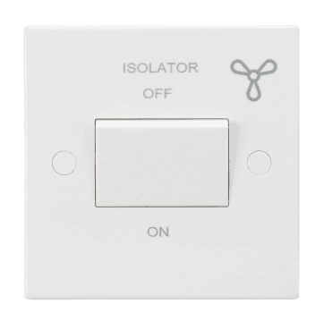 SN1100 Square Edged 3 Pole Fan Isolator Switch in White