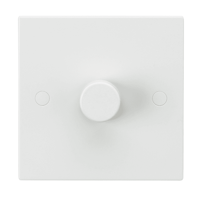 Knightsbridge Switches and Sockets SN2161 Square Edged 1G 2W Dimmer Switch in White