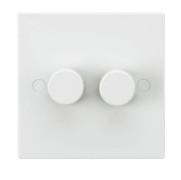 SN2162 Square Edged 2G 2W Dimmer Switch in White