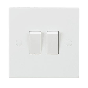 SN3000 Square Edged 2G 2W Switch in White